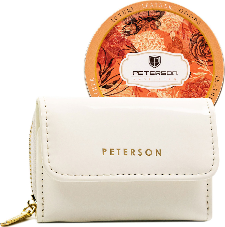 Peterson Biela malá dámska lakovaná peňaženka s RFID Y754 PTN 011-WEI-PUS Veľkosť: ONE SIZE