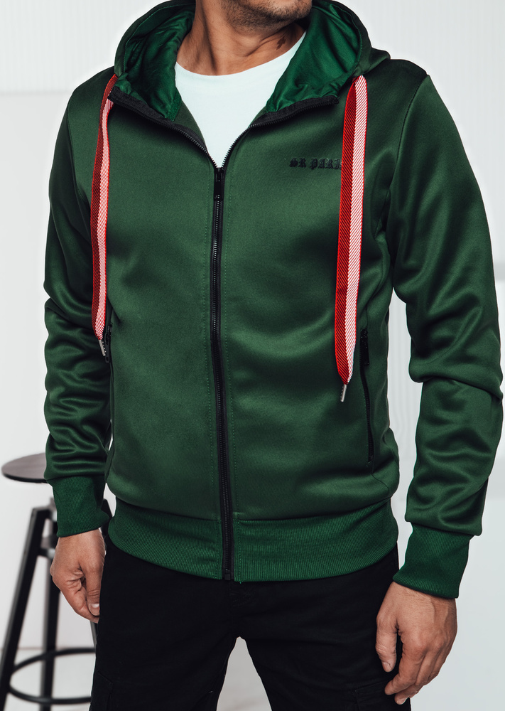 Pánska tmavozelená mikina s kapucňou BX5860 Veľkosť: XL