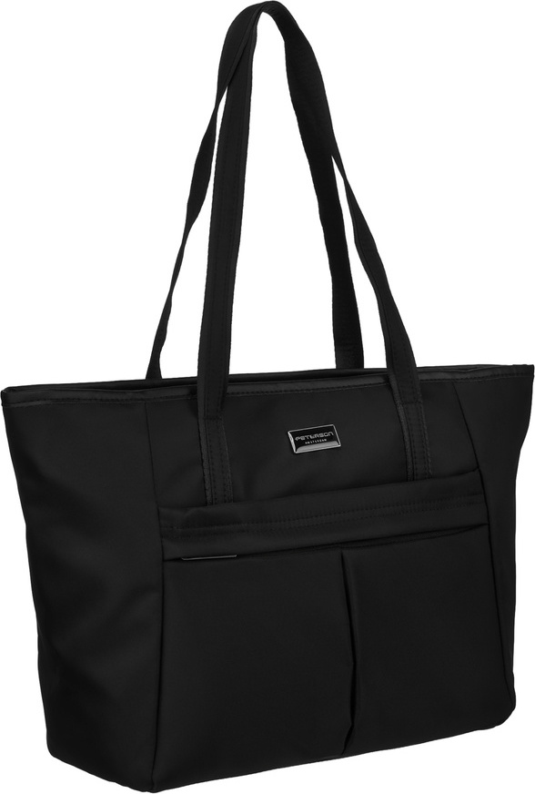 Peterson Čierna dámska priestranná shopper kabelka PTN CTY-08 Veľkosť: ONE SIZE