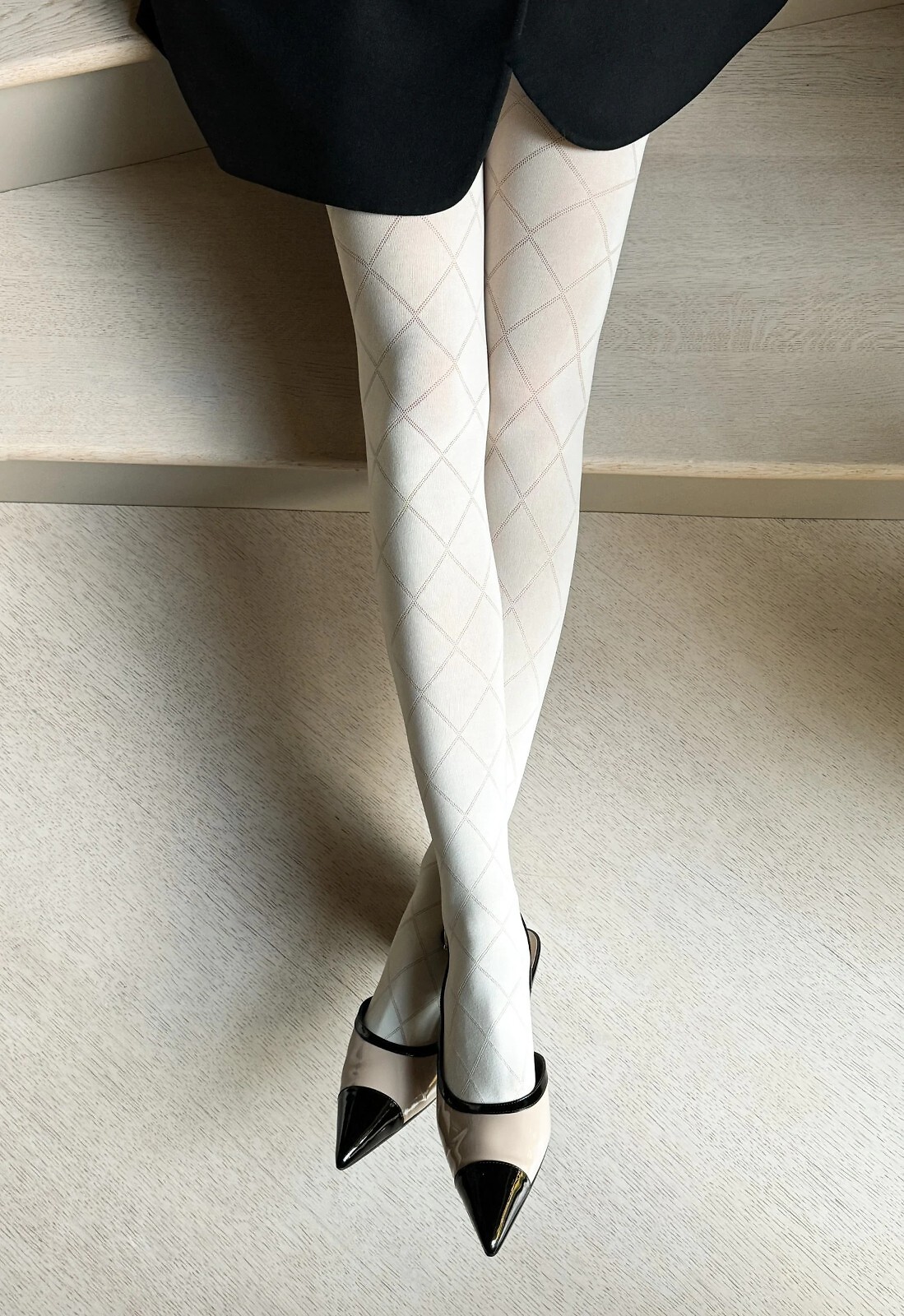 Dámske elastické pančuchy Veneziana Rombo Grandi 60 deň 5-XL Veľkosť: 5-XL, Barva: smotanová