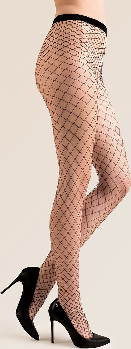 Čierne dámske sieťované silonky s veľkými očkami Gabriella Kabarette 153 231 duże oczko 1-4 Veľkosť: XS/S, Barva: čierna