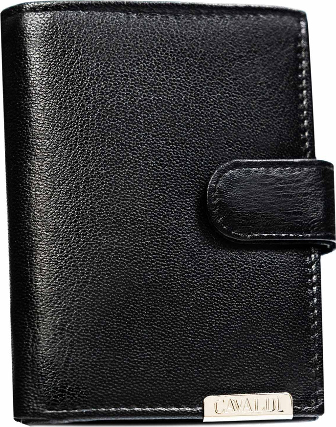 Cavaldi Vertikálna pánska čierna kožená peňaženka B051 N4L-P-GOS-BL Veľkosť: ONE SIZE
