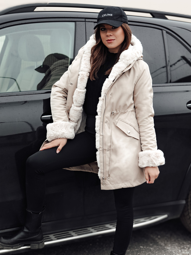 Smotanová dámska zimná parka ARCTIC TY4767 Veľkosť: XL