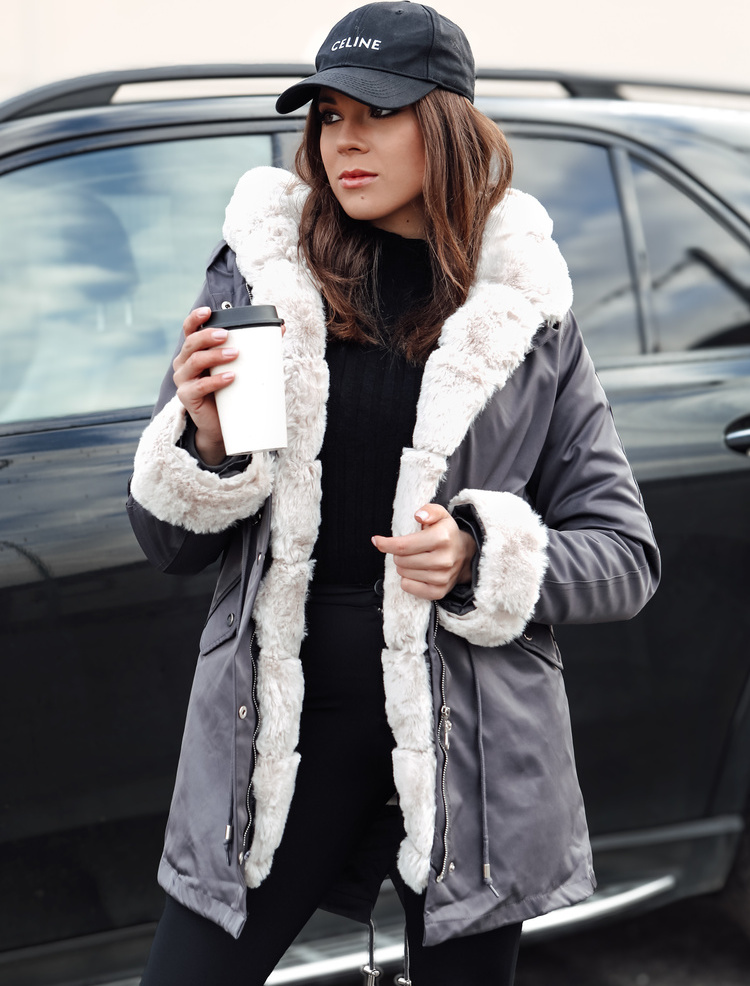 Tmavosivá dámska zimná parka ARCTIC TY4766 Veľkosť: XL