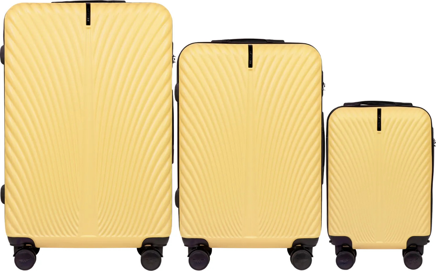 Svetložltá sada 3 kufrov SN120-3, Set of 3 suitcases (L, M, XS) Wings ABS+, Ice Cream Veľkosť: Sada kufrov