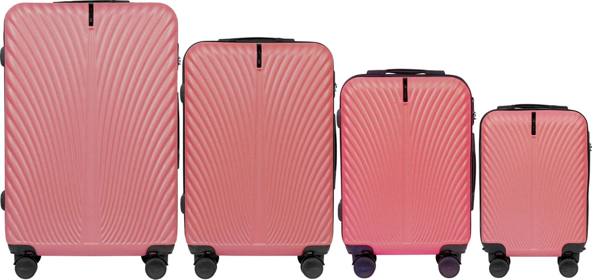 Ružová 4dielna sada škrupinových kufrov SWAN SN120-4, Set of 4 suitcases (L, M, S, XS) Wings ABS+, DIRTY PINK Veľkosť: Sada kufrov