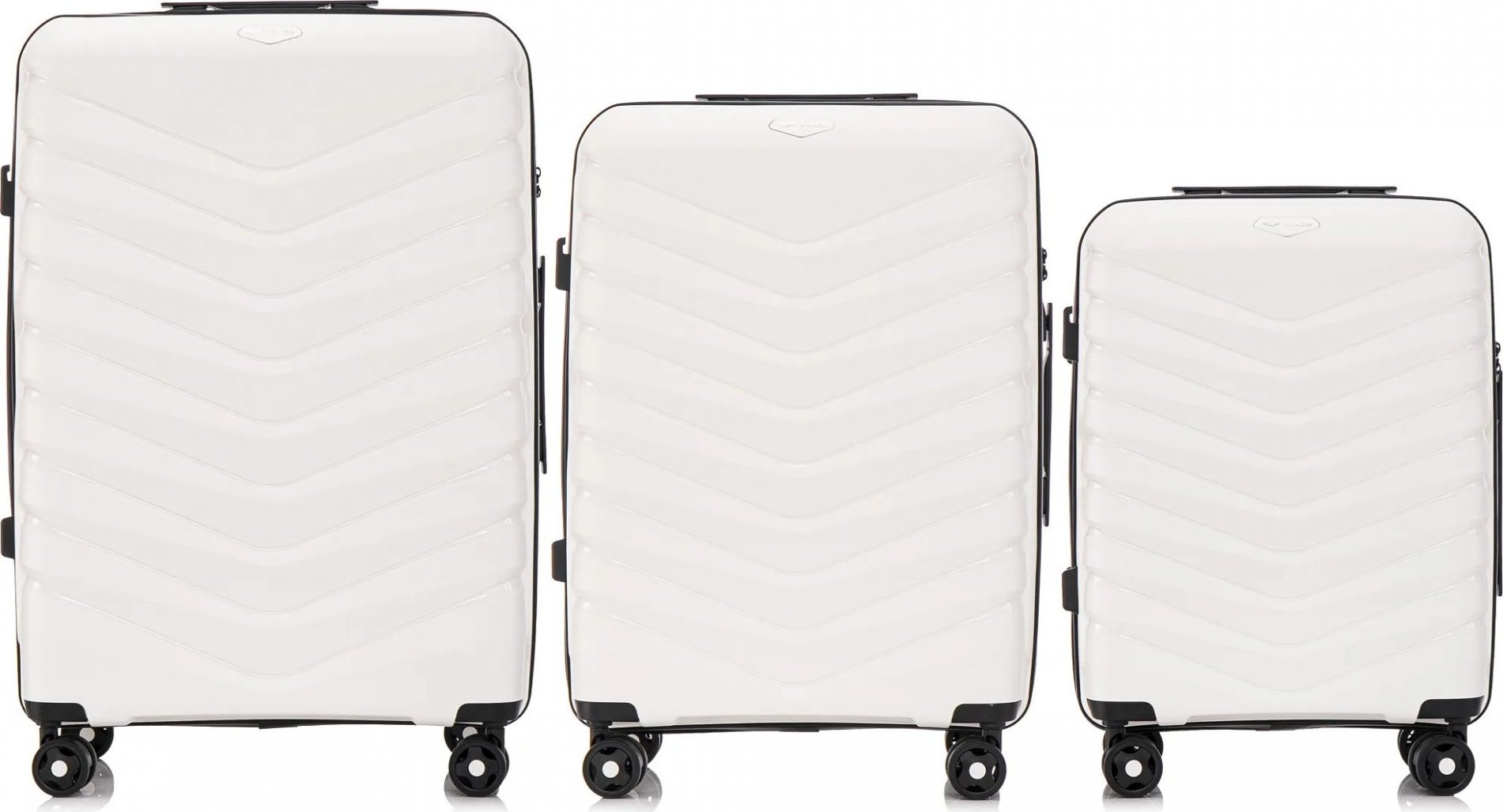 Biela súprava troch kufrov Phinx PHX01-3, Set of 3 Wings POLIPROPYLEN suitcases L,M,S White Veľkosť: Sada kufrov