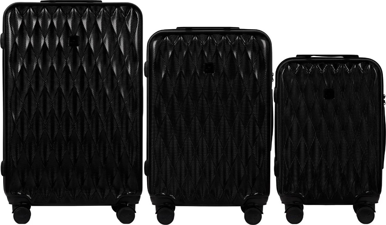 Čierna sada cestovných kufrov GOLDEN EAGLE PC190, Set of 3 suitcases (L,M,S) Veľkosť: Sada kufrov