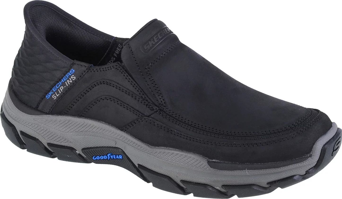 Čierna kožená obuv Skechers Respected - Elgin Slip-ins 204810-BLK Veľkosť: 44