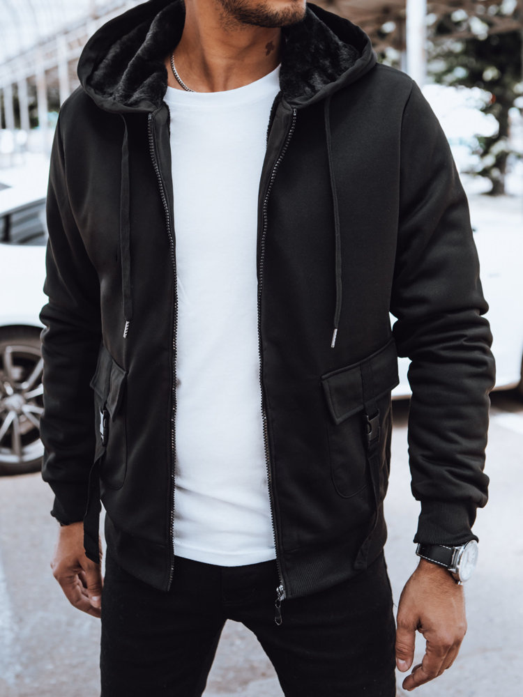 Čierna zateplená pánska mikina BX5623 Veľkosť: 2XL