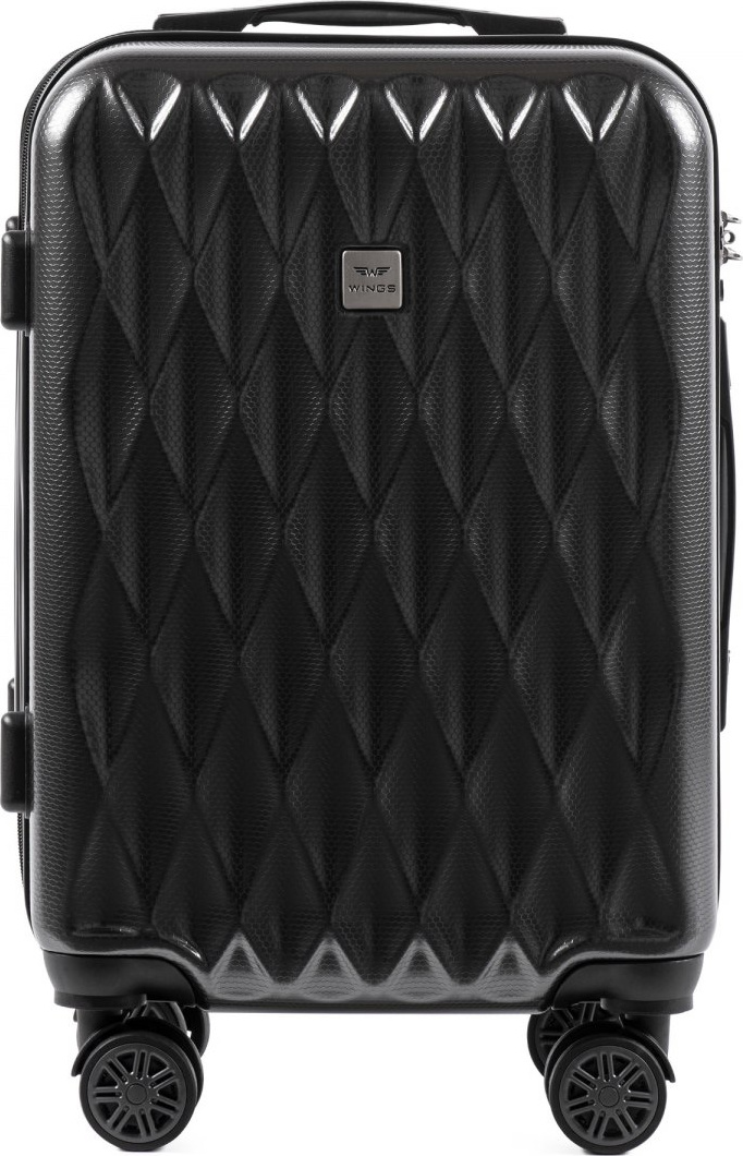 Tmavosivý cestovný kufor s krúteným vzorom GOLDEN EAGLE veľ. S PC190, Dark grey Veľkosť: Kabinová
