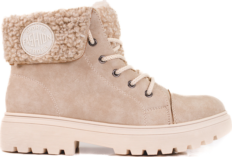 Dámske béžové traperky s kožúškom GD-TL41BE Veľkosť: 37