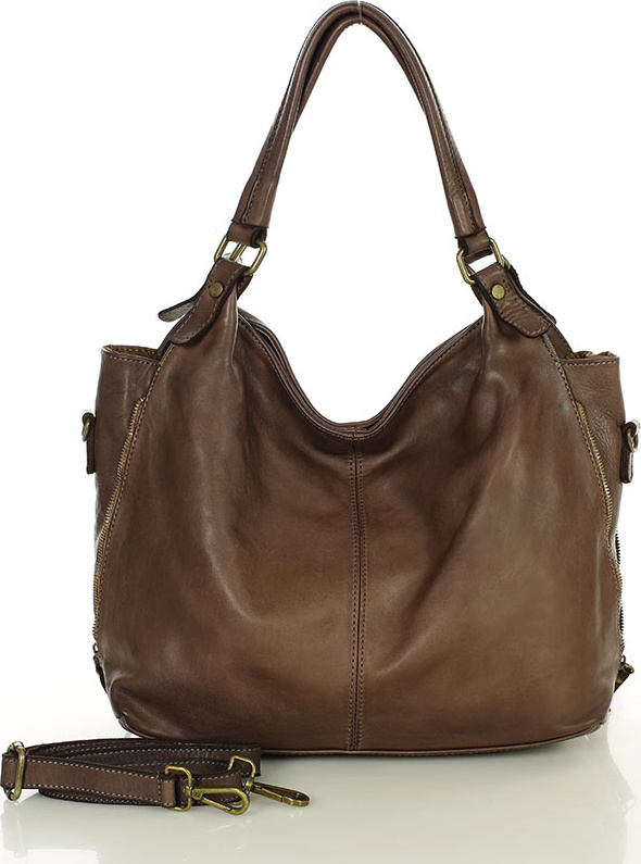 MARCO MAZZINI hnedá priestranná shopper kabelka (v47j) Veľkosť: ONE SIZE