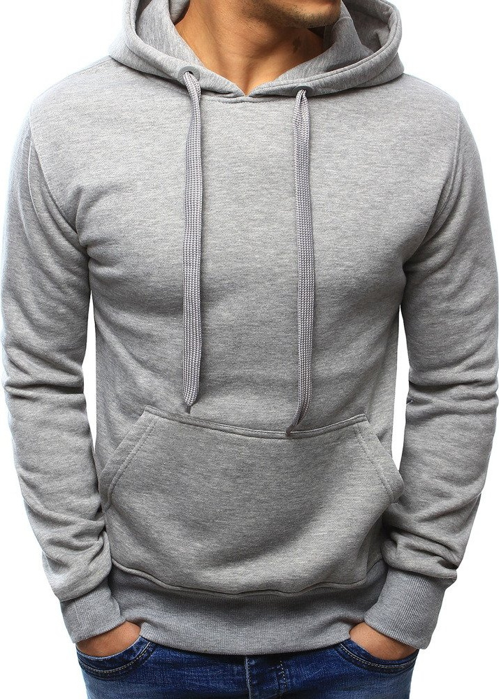 Šedá pánska mikina s kapucňou bx3646 Veľkosť: M