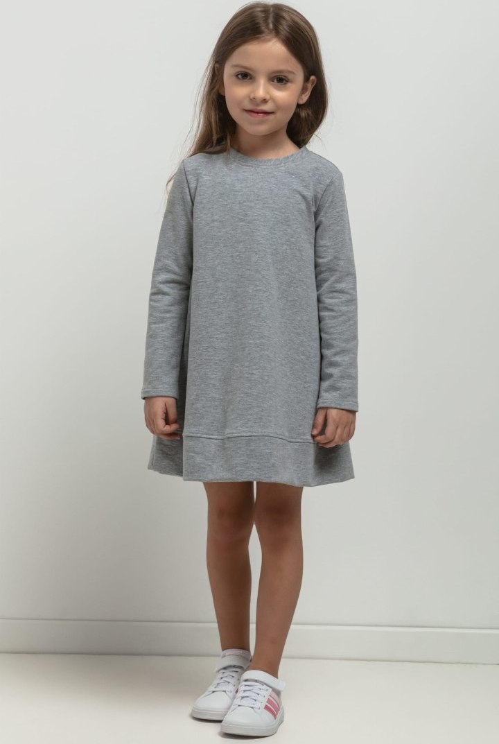 Svetlosivé dievčenské šaty mama a dcéra s ozdobným riasením v spodnej časti MMD36 - light grey Rozmiar: 98