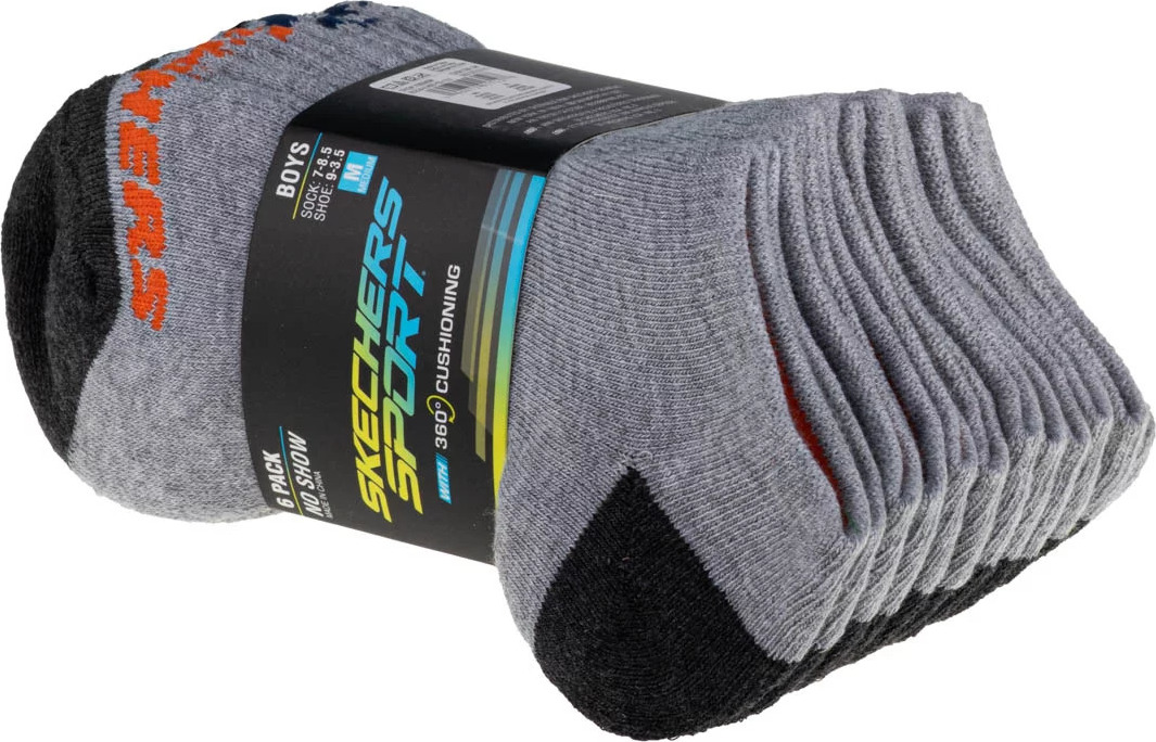 Set ponožiek Skechers Boys 6pk No Show Socks S108264-GRY Veľkosť: 31/34