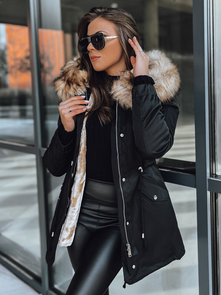 Čierna vyteplená zimná parka GARNET TY3947 Veľkosť: L