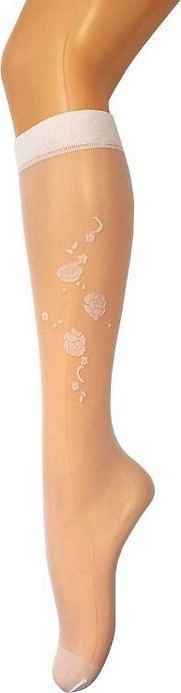 Biele dievčenské vzorované podkolienky Gatta Alice Veľkosť: ONE SIZE, Barva: biela