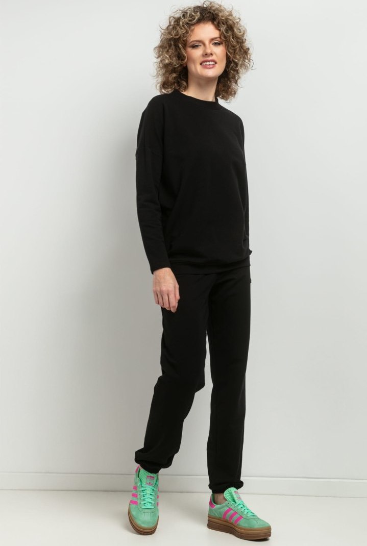 Dámska čierna basic mikina mama a dcéra MMM39 black Rozmiar: XL/XXL