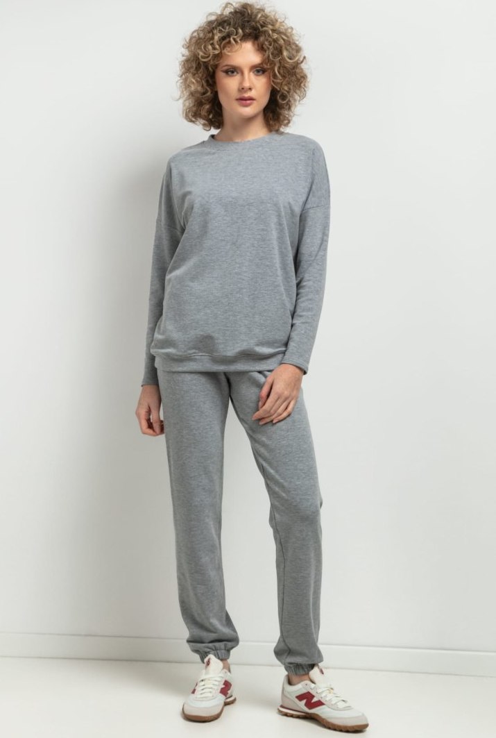 Dámska svetlosivá basic mikina mama a dcéra MMM39 - light gray Rozmiar: M/L