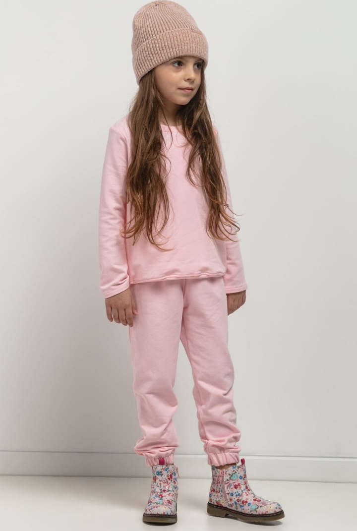 Dievčenské svetloružová basic mikina mama a dcéra MMD39 - light pink Rozmiar: 98