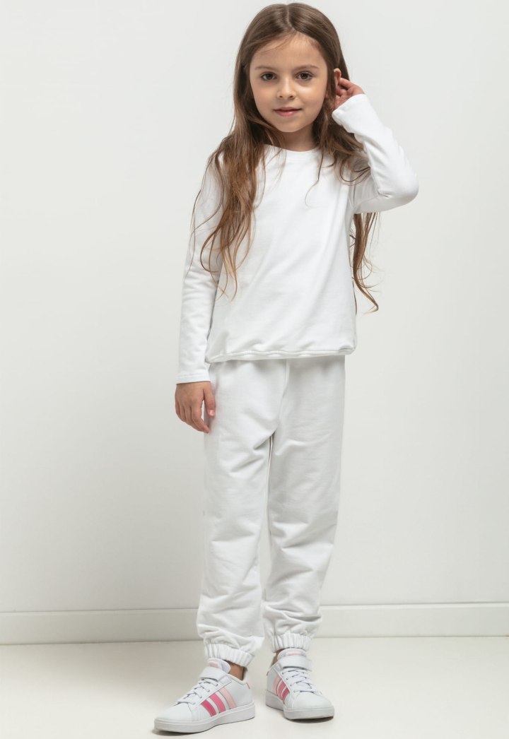 Dievčenská biela basic mikina mama a dcéra MMD39 - white Rozmiar: 98
