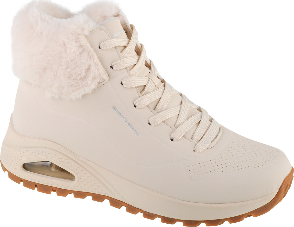 Smotanové dámske zimné členkové tenisky Skechers Uno Rugged - Fall Air 167274-NAT Veľkosť: 37