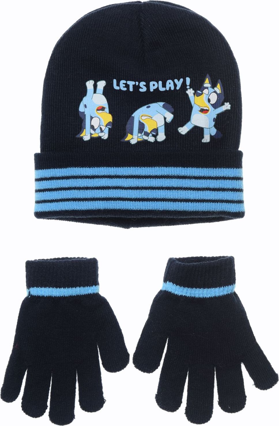 Tmavomodrý chlapčenský set čiapky a rukavíc Bluey Veľkosť: 52