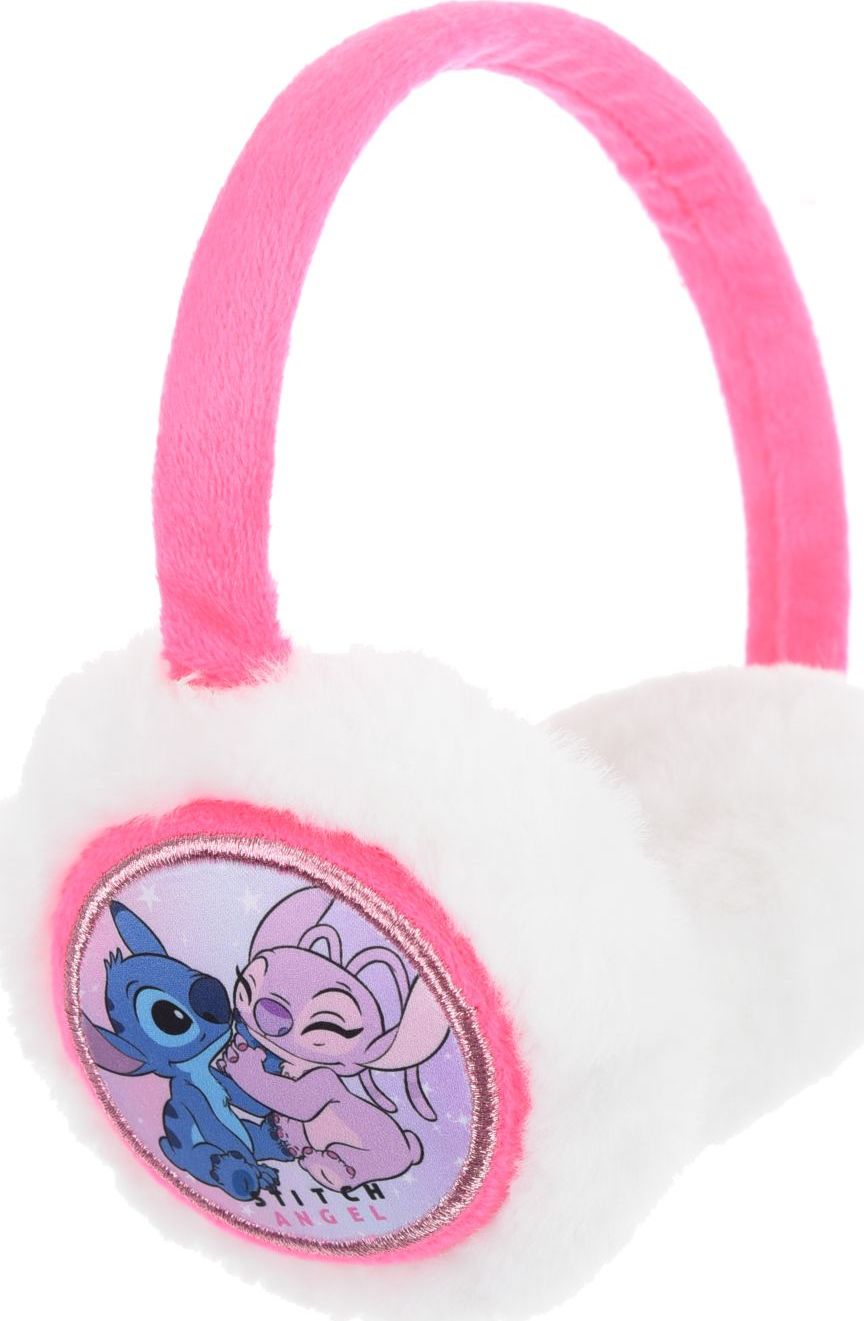 Bielo-ružové dievčenské klapky na uši Stitch Veľkosť: ONE SIZE