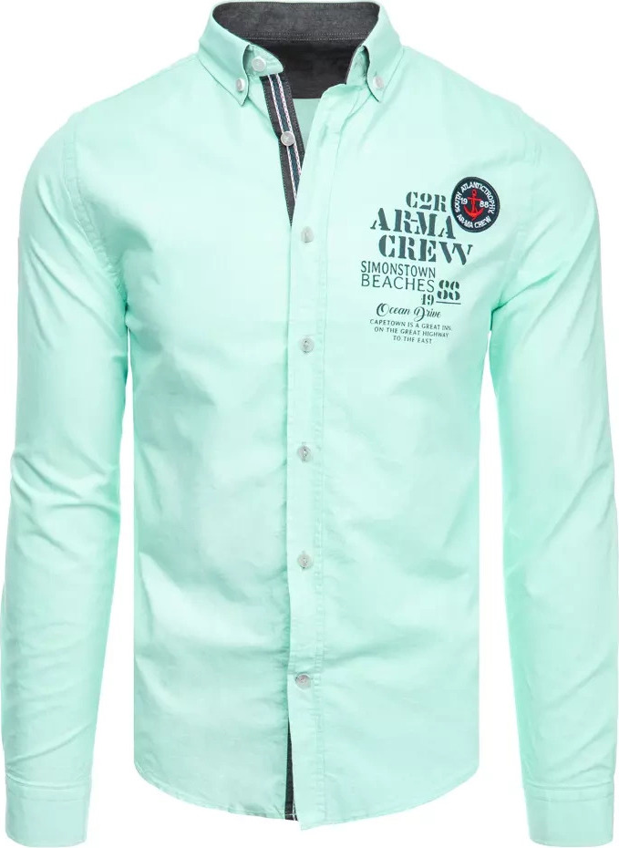 Mintová košeľa s potlačou DX2247 Veľkosť: L
