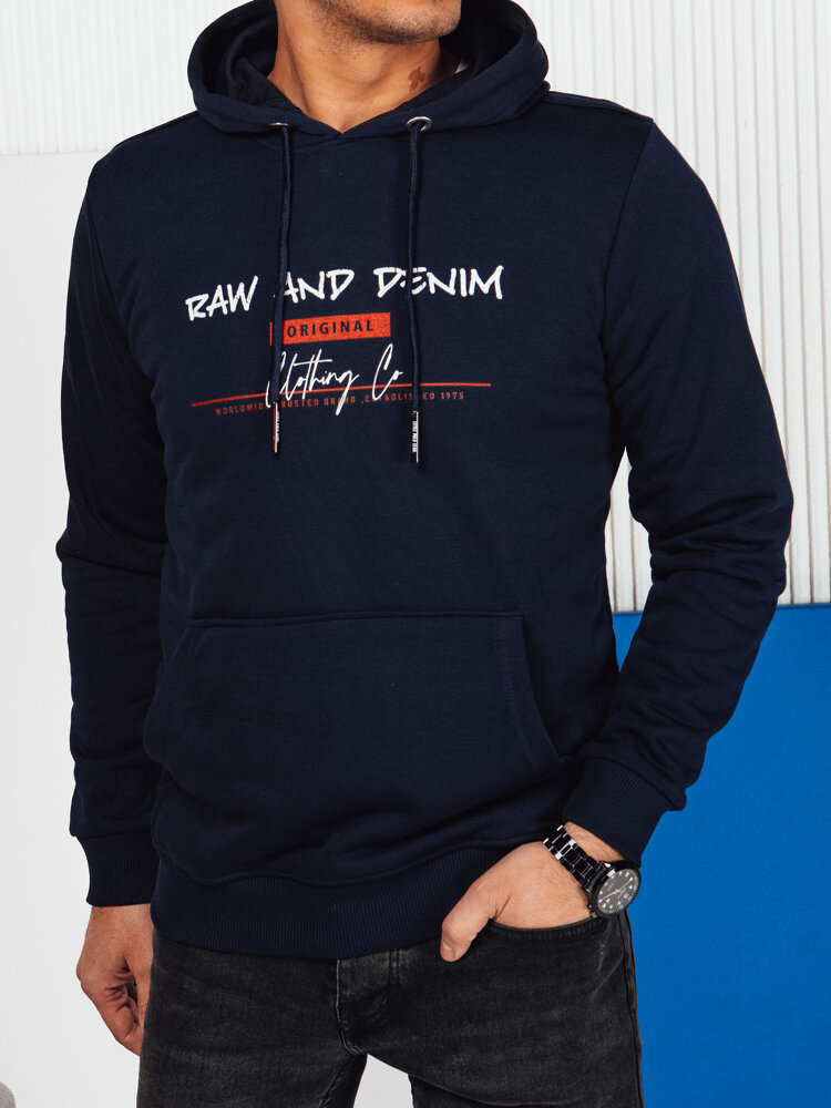 Tmavomodrá pánska mikina s nápisom BX5712 Veľkosť: 2XL