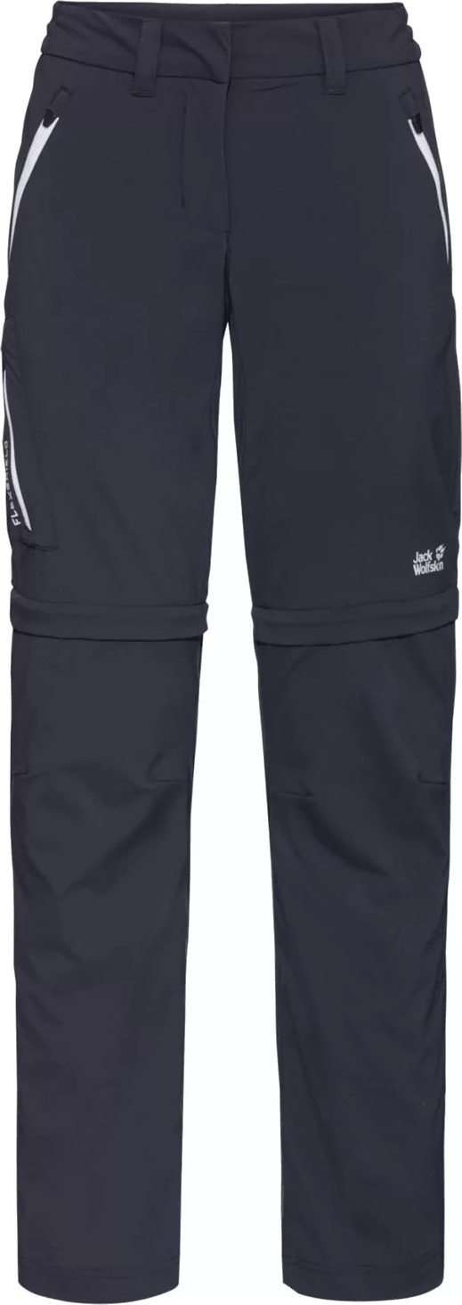 Tmavosivé dámske turistické nohavice Jack Wolfskin Overland Zip Away Pants W 1506133-1388 Veľkosť: 36