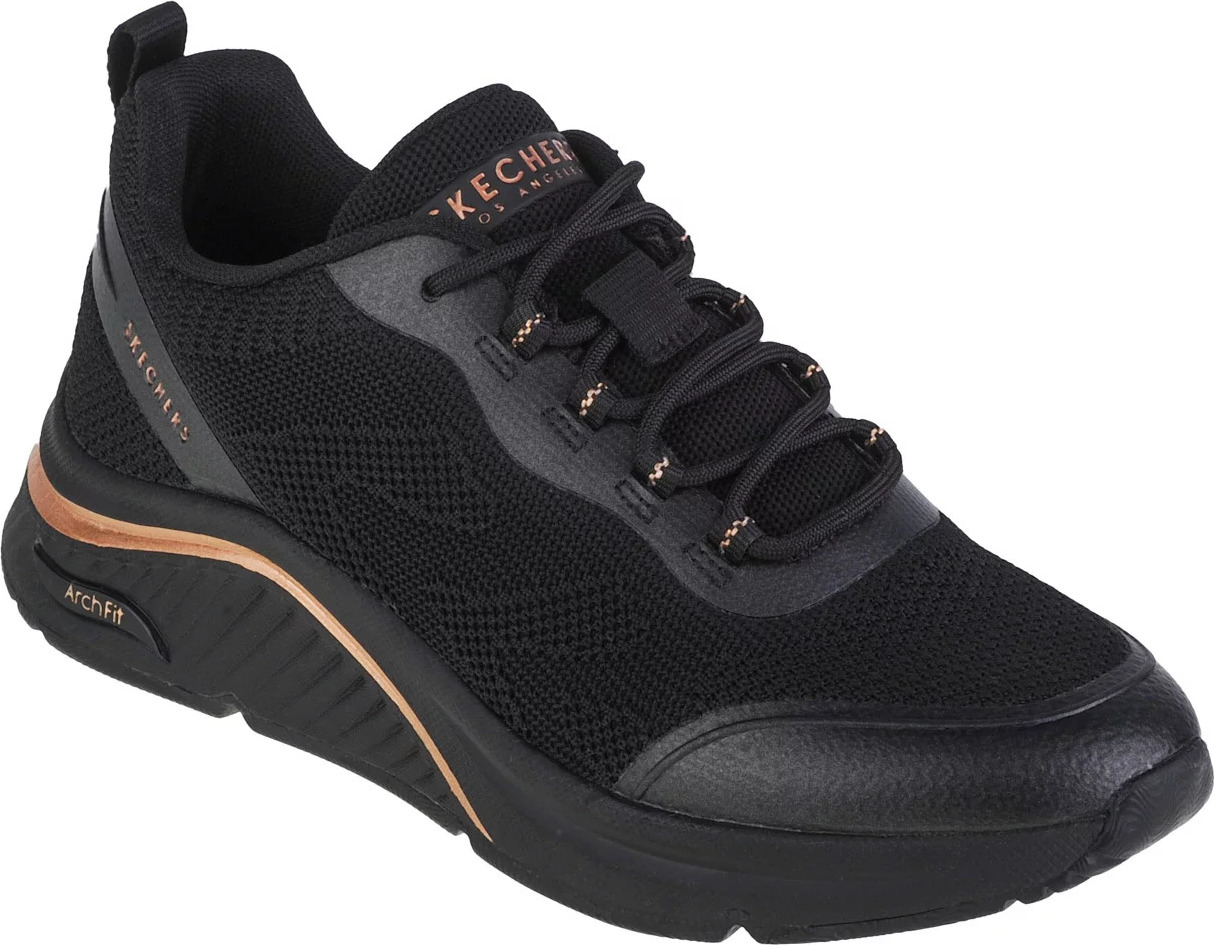Čierne dámske štýlové tenisky Skechers Arch Fit S-Miles - Sonrisas 155567-BBK Veľkosť: 36