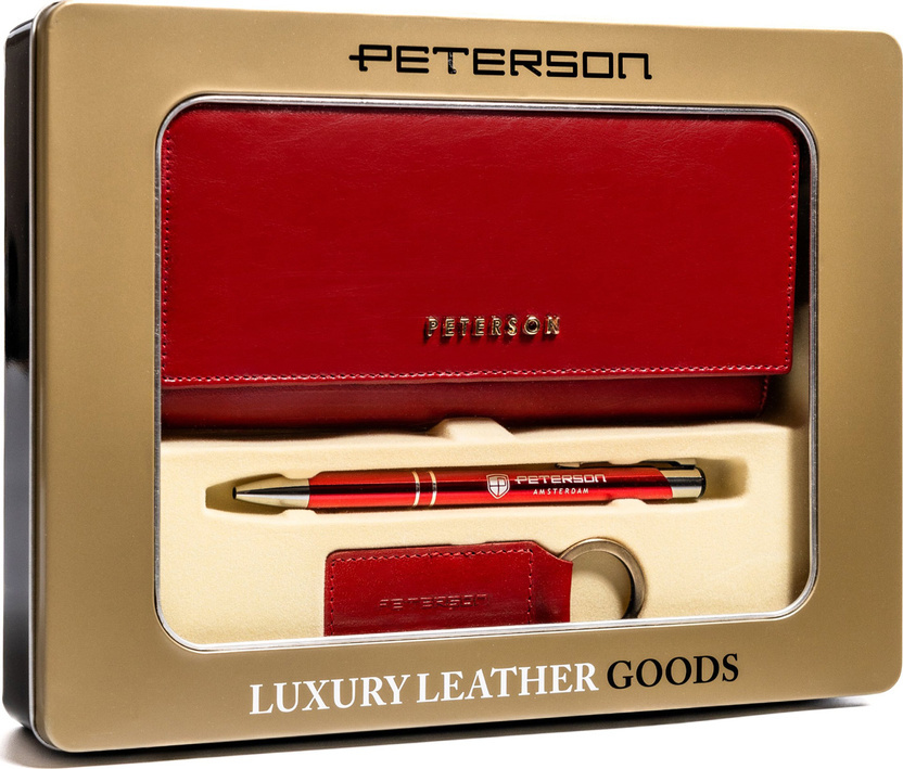 Peterson Darčeková sada s červenou peňaženkou Q030 PTN ZD8 Veľkosť: ONE SIZE