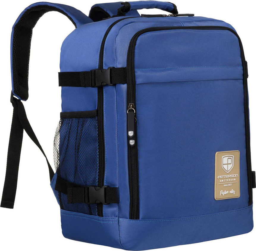 Peterson Modrý priestranný cestovný batoh s USB portom PTN APP Veľkosť: ONE SIZE