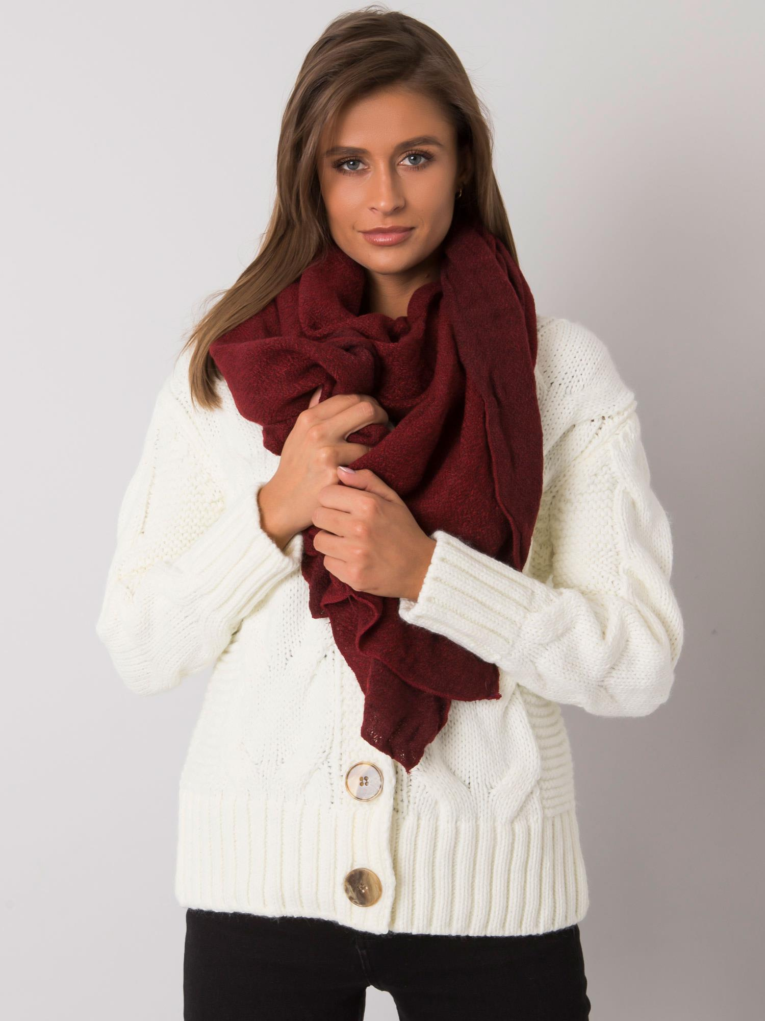 Vínový háčkovaný šál AT-SZ-3899.91 Veľkosť: ONE SIZE