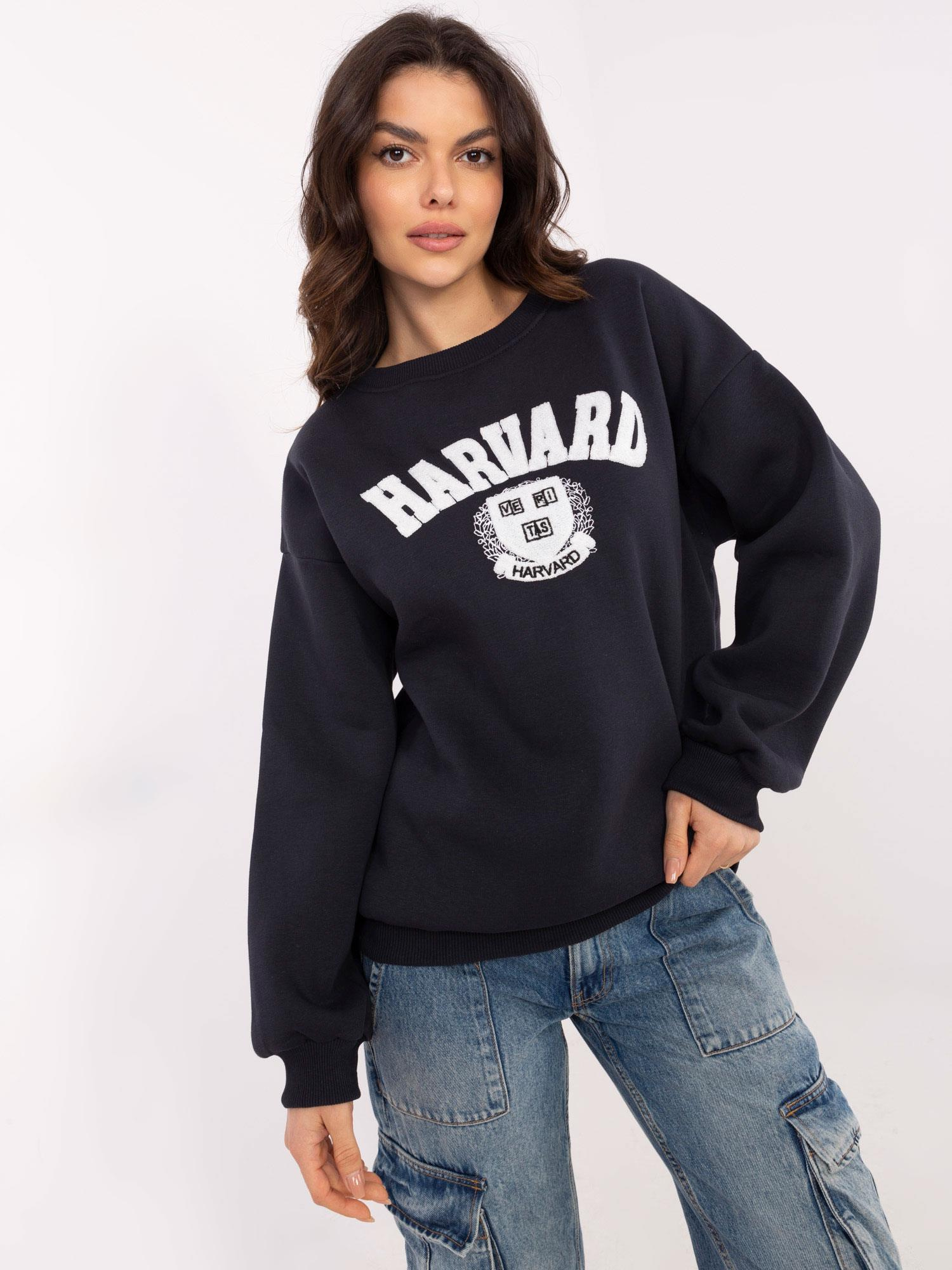 Grafitová dámska zateplená mikina bez kapucne EM-BL-617-16.01X-dark grey Veľkosť: ONE SIZE