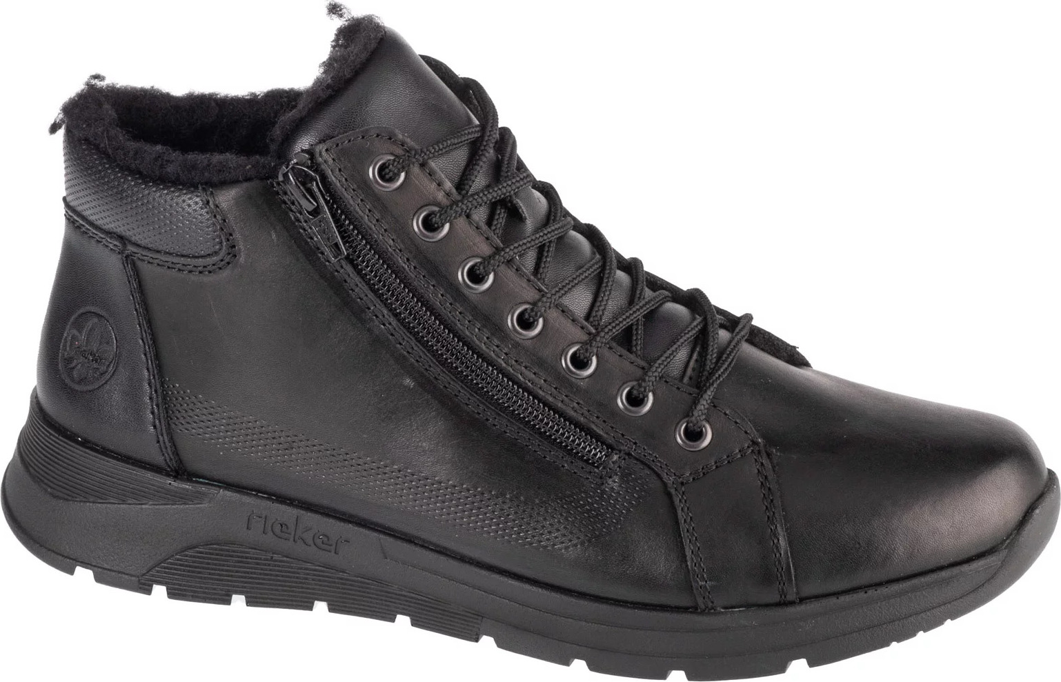 Čierne pánske kožené členkové topánky Rieker Booties 39604-00 Veľkosť: 41