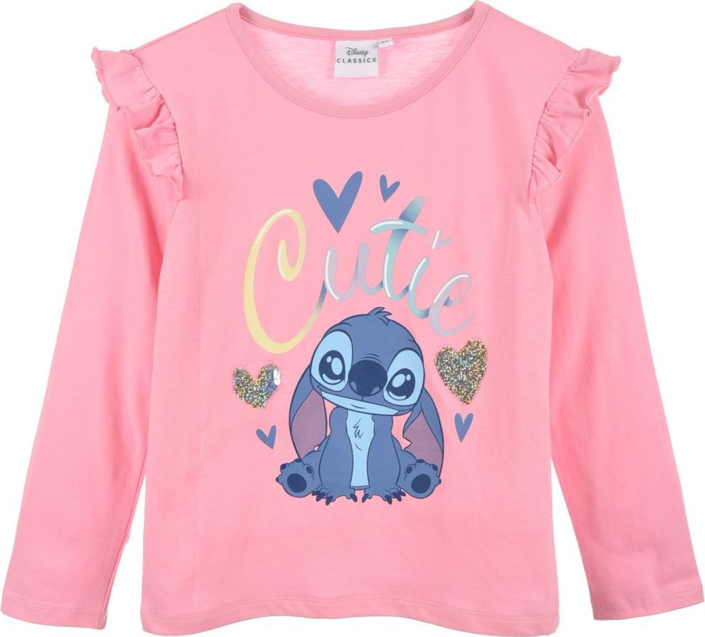 Ružové dievčenské tričko s volánikom Lilo and Stitch Veľkosť: 98