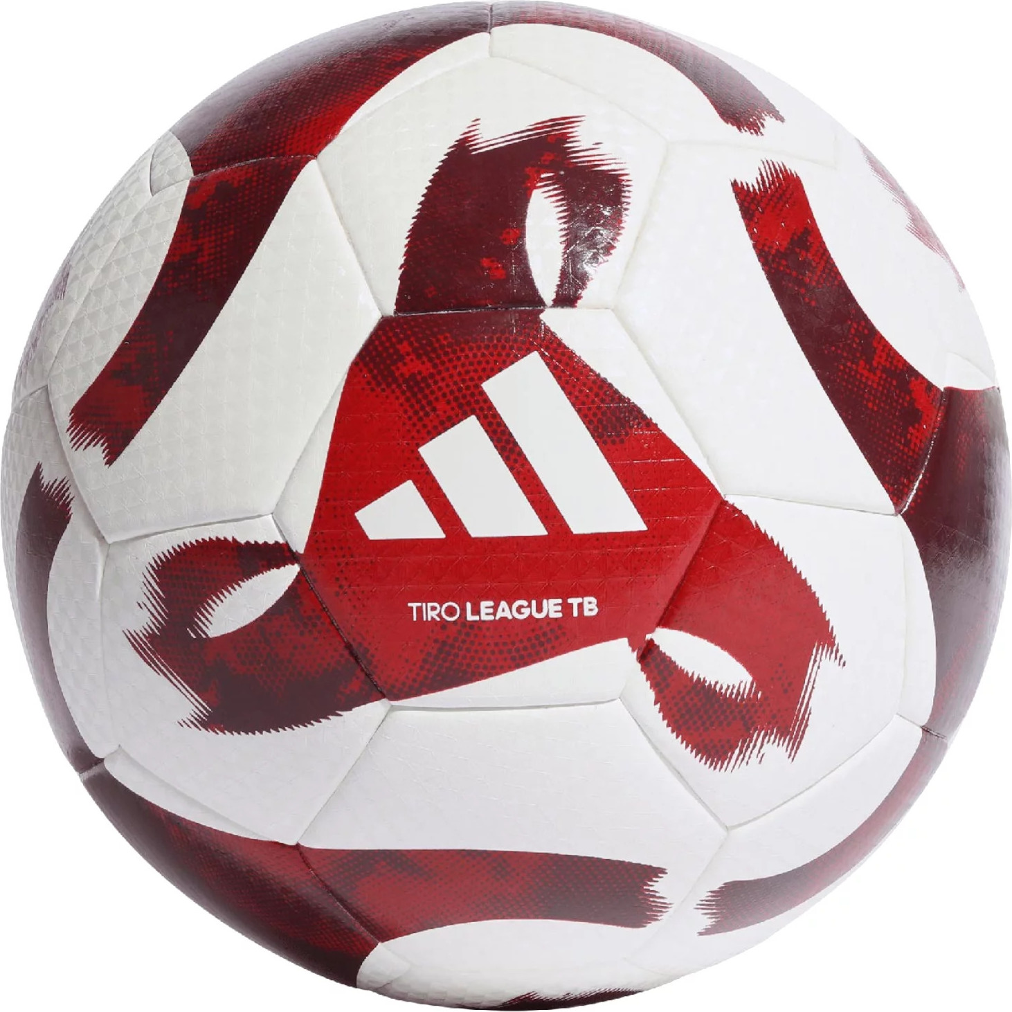 Bielo-červená futbalová lopta adidas Tiro League FIFA Basic Ball HZ1294 Veľkosť: 5