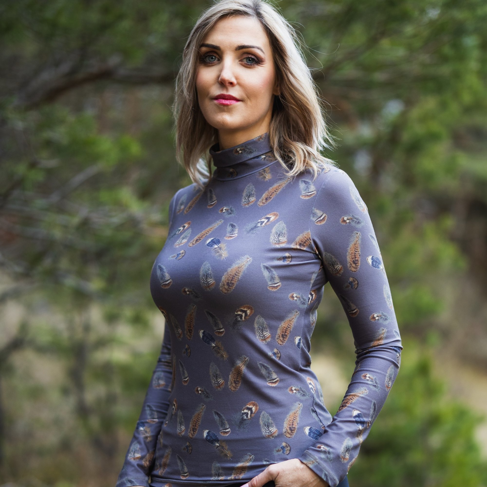 Khaki dámsky termo rolák s potlačou Veľkosť: XL