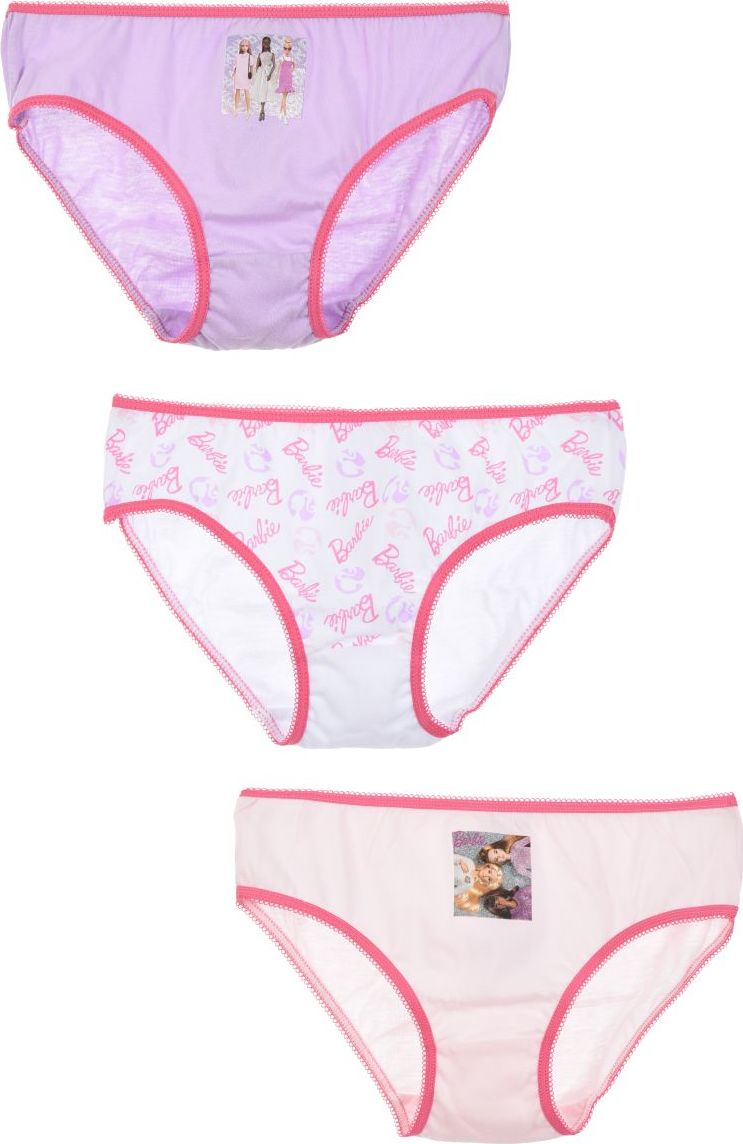 Set 3 dievčenských bavlnených nohavičiek Barbie Veľkosť: 110