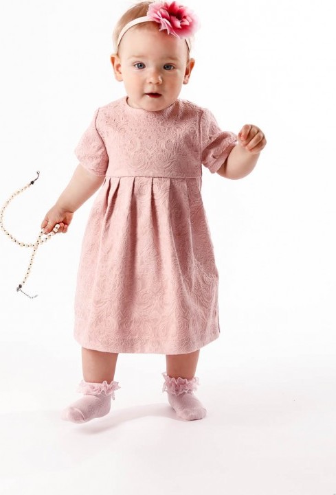 Dievčenské broskyňové elegantné šaty Royal Pearl Veľkosť dieťa 1: 140/146