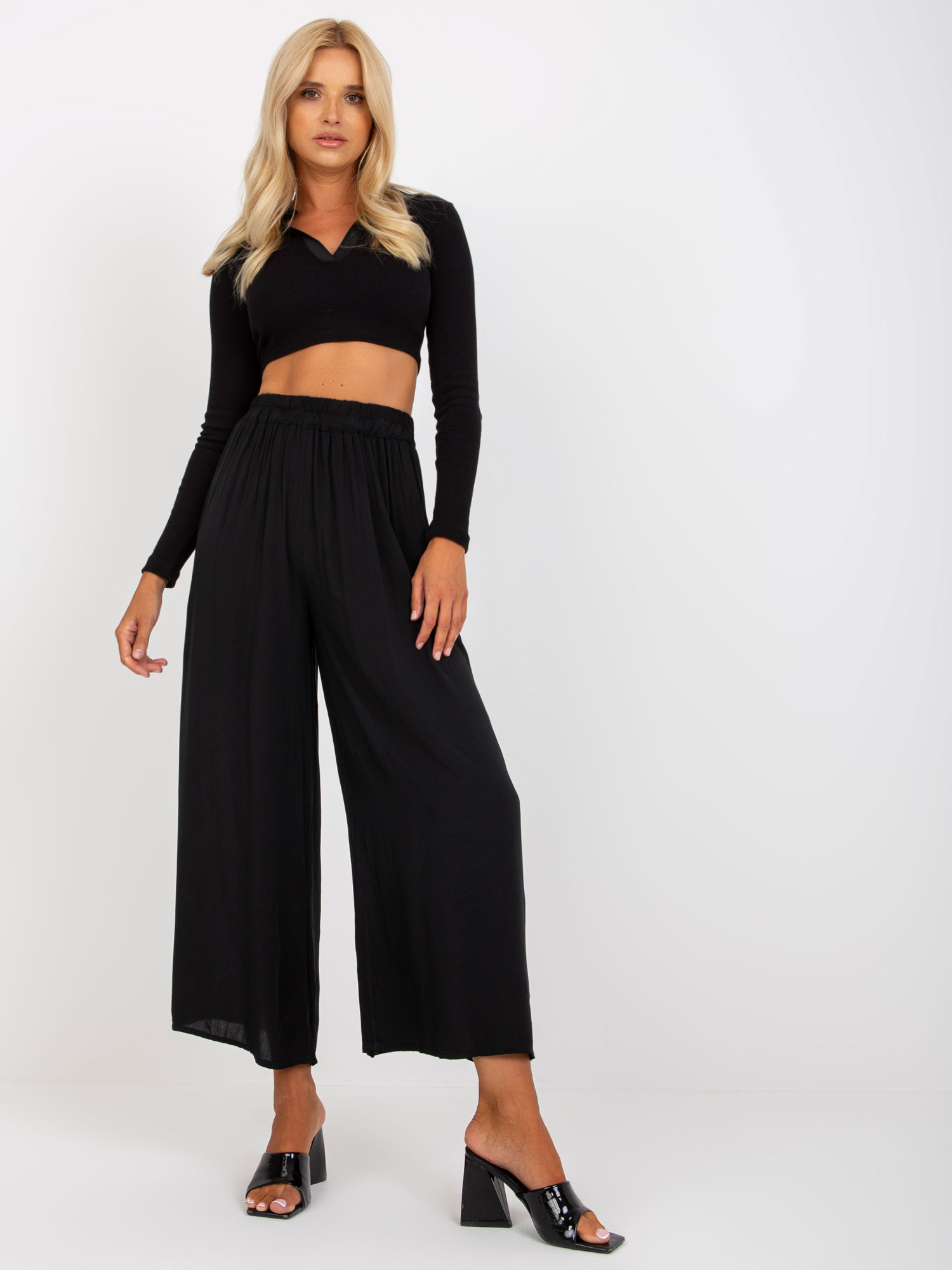 Čierne vzdušné široké nohavice TW-SP-BI-82353.39-black Veľkosť: S