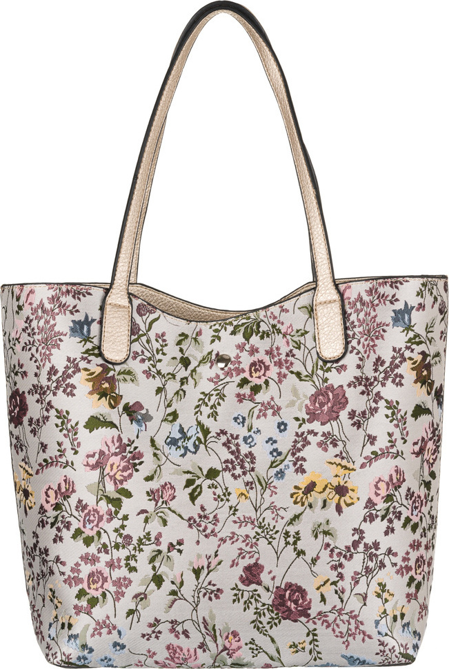 David Jones Bielo-ružová shopper kabelka s kvetinovou potlačou [DH] G-23124 Veľkosť: ONE SIZE