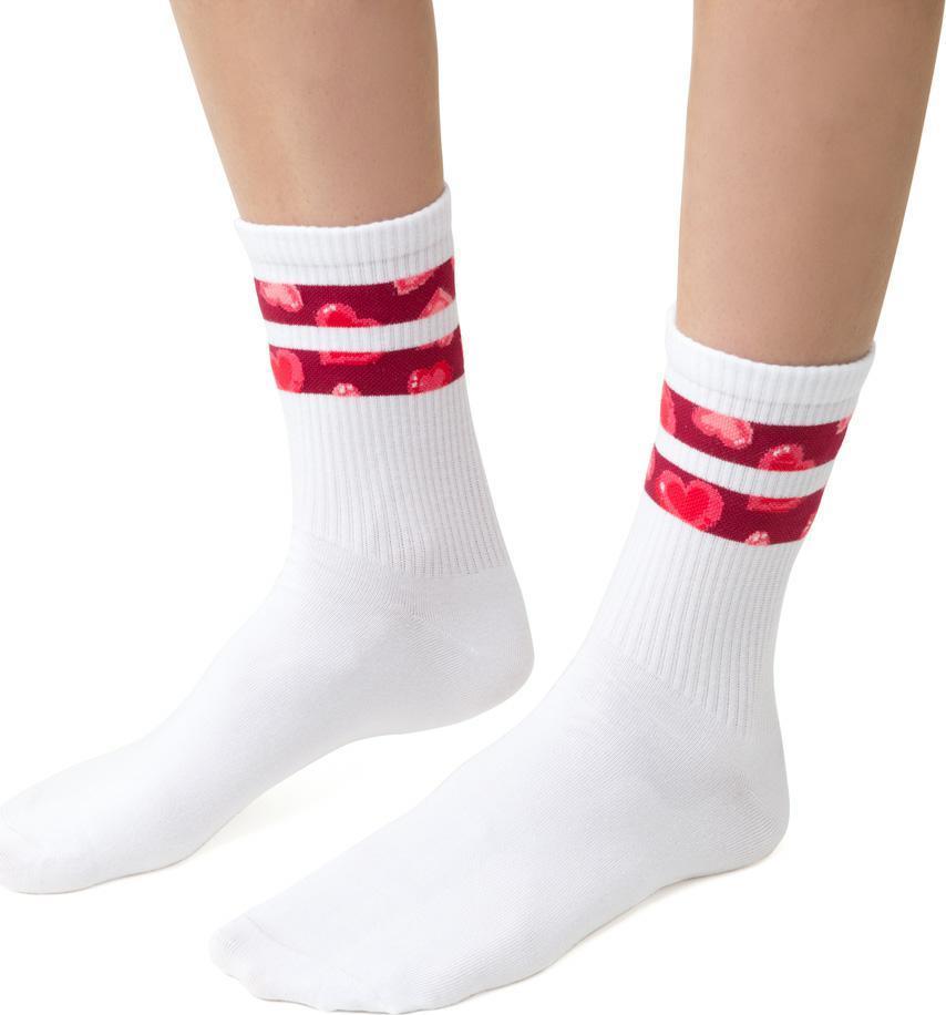 Biele dámske ponožky so vzorovanými prúžkami Art.136 CN119 WHITE Veľkosť: 38/40