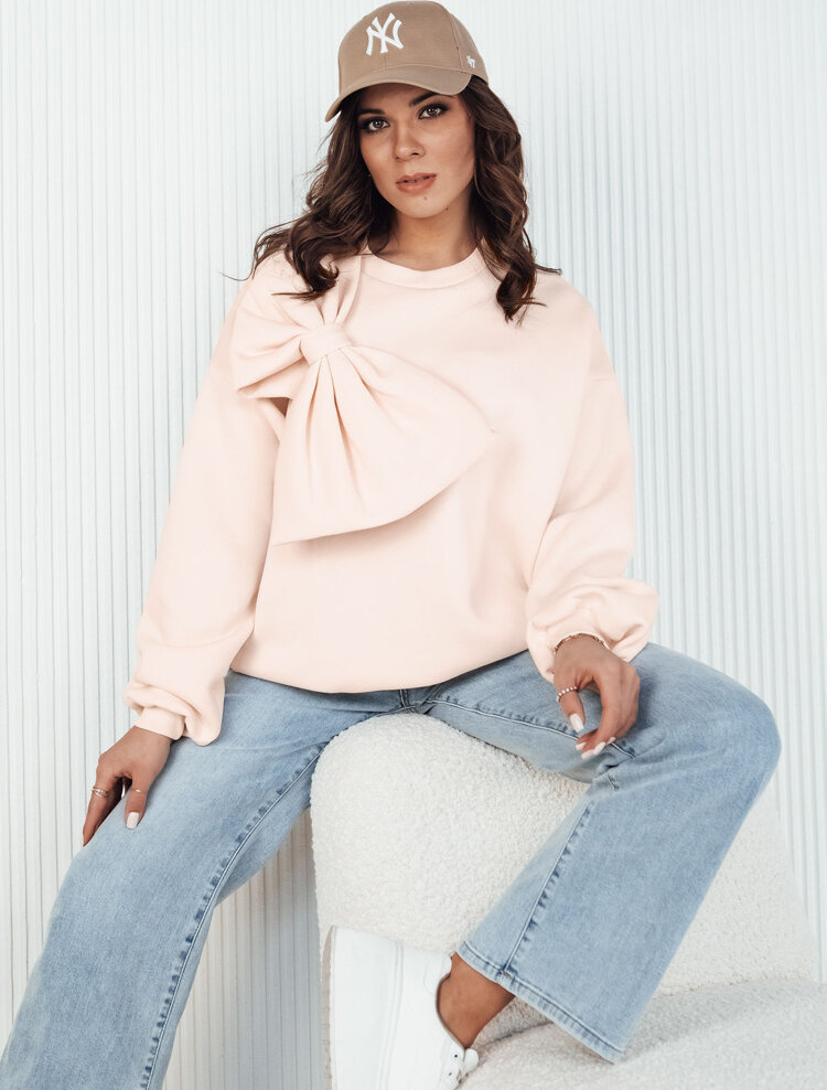 Marhuľová oversize mikina s mašľou BOWLOOP BY1261 Veľkosť: ONE SIZE