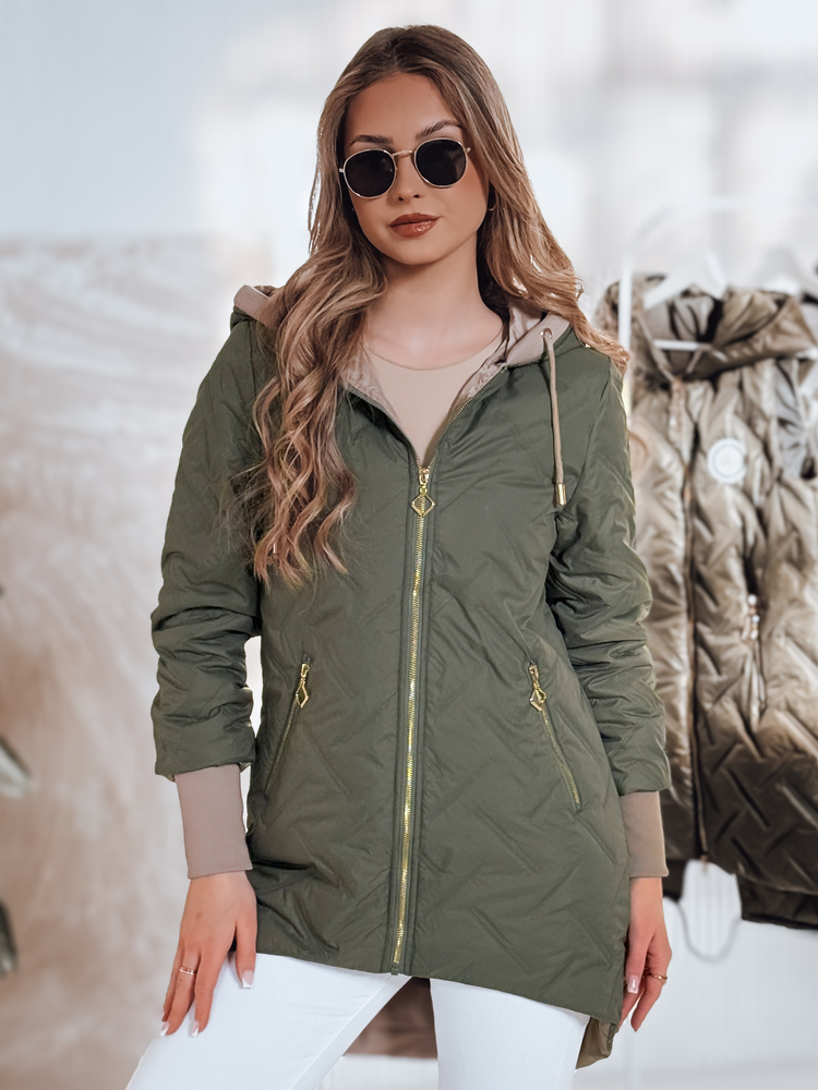 Dámska khaki prechodná bunda s kapucňou LUMERA TY4816 Veľkosť: S