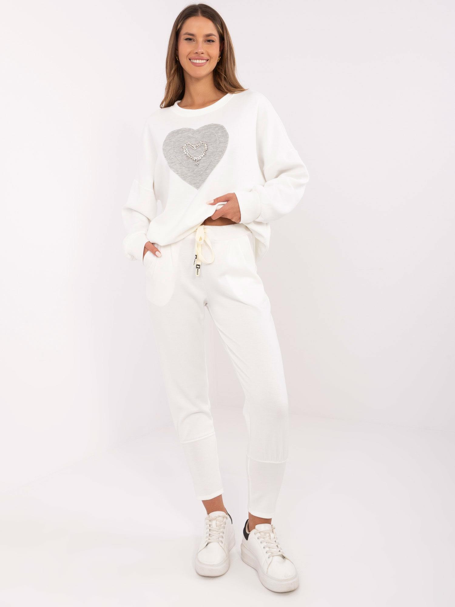 Smotanové dámske tepláky DHJ-SP-9283.83P-ecru Veľkosť: ONE SIZE