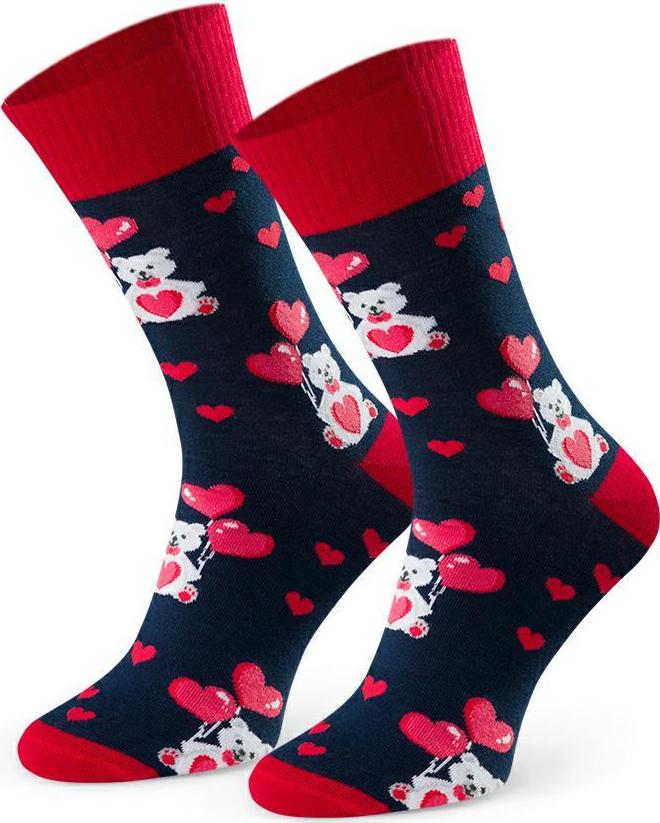 Tmavomodré pánske valentínske ponožky Art.136 KL153, NAVY BLUE Veľkosť: 41/43